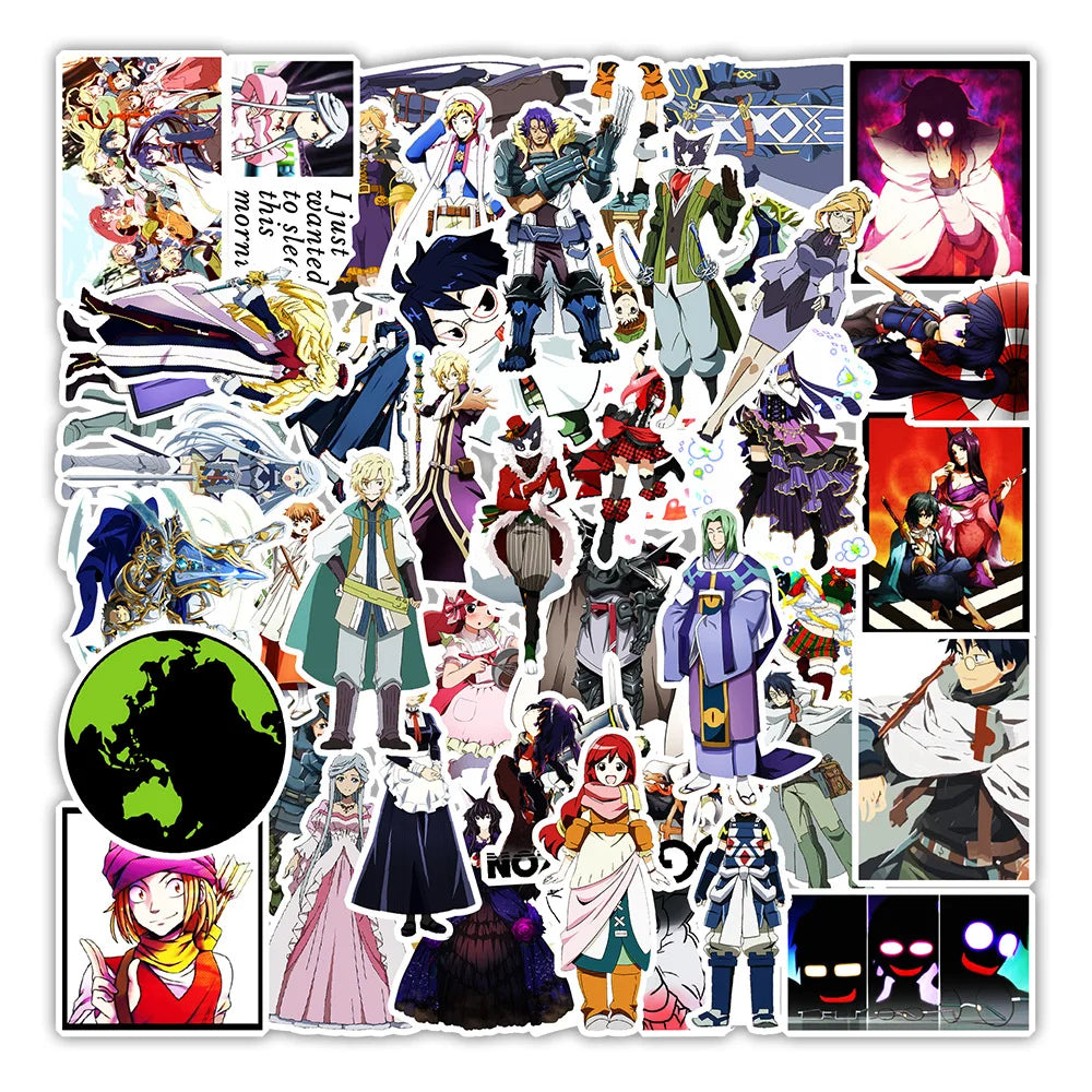 50Pcs Log Horizon Cartoon Anime Graffiti Stickers Kids Trolley Diy Skateboard Laptop Helmet Luggage Phone Case