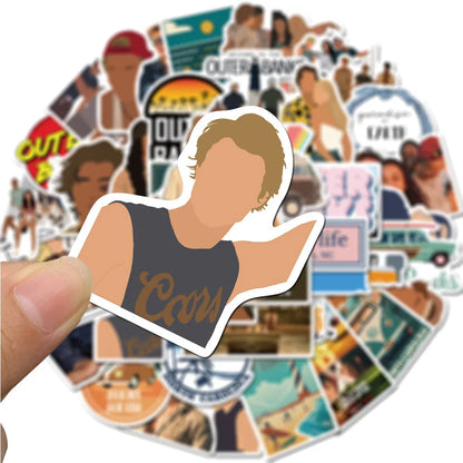 50PCS  American TV Series Bund Quest Outer Banks Graffiti Luggage Computer Helmet Waterproof Stickers
