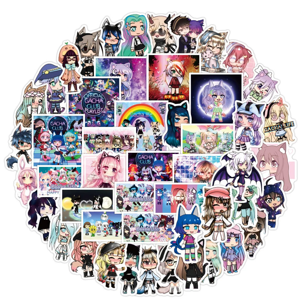 50PCS Cartoon Game Gacha Life Gacha Life Laptop Luggage Sticker Waterproof Graffiti Sticker
