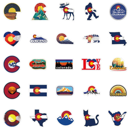 50PCS Famous City Colorado Graffiti Stickers Landscape Luggage Laptop Water Cup Stickers