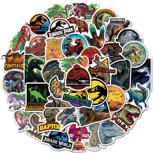 50PCS Classic Movie Jurassic Park Graffiti Luggage Laptop Motorcycle Mobile Phone Water Cup Sticker