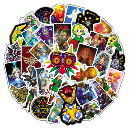 50PCS Zelda Legend Graffiti Waterproof Sticker Suitcase Notebook Refrigerator Skateboard Stationery Box Water Cup