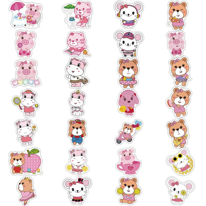 50PCS Pink Animal League Graffiti Notebook Computer Skateboard Guitar Water Cup Waterproof Decorative Sticker