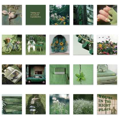 50PCS Green Landscape Picture Graffiti Stickers Decorative Trolley Case Laptop Thermos Waterproof Stickers