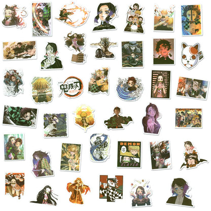 50PCS Cartoon Anime Ghost Slayer Graffiti Sticker Skateboard Trolley Case Laptop Children Gift PVC Sticker