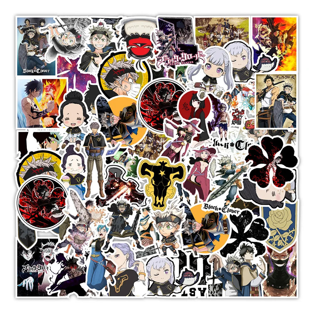 50PCS Anime Black Clover Sticker Computer Notebook Mobile Phone Water Cup Sticker Waterproof Sticker