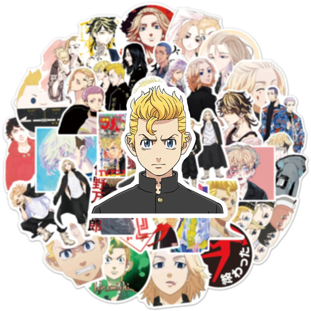 50pcs Cartoon Animation Tokyo Avenger Graffiti Sticker Mobile Phone Trunk Waterproof Sticker