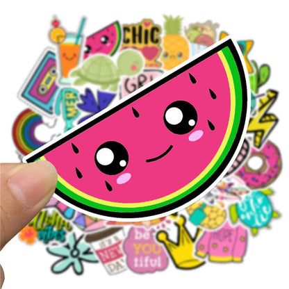 50PCS cartoon cute animal series diary doodle stickers, personalized DIY phone cases, laptop cases, suitcase decoration waterproof stickers toys