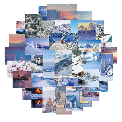50PCS Winter Snow Scene Stickers Personalized Decoration Luggage Laptop Guitar Waterproof Stickers