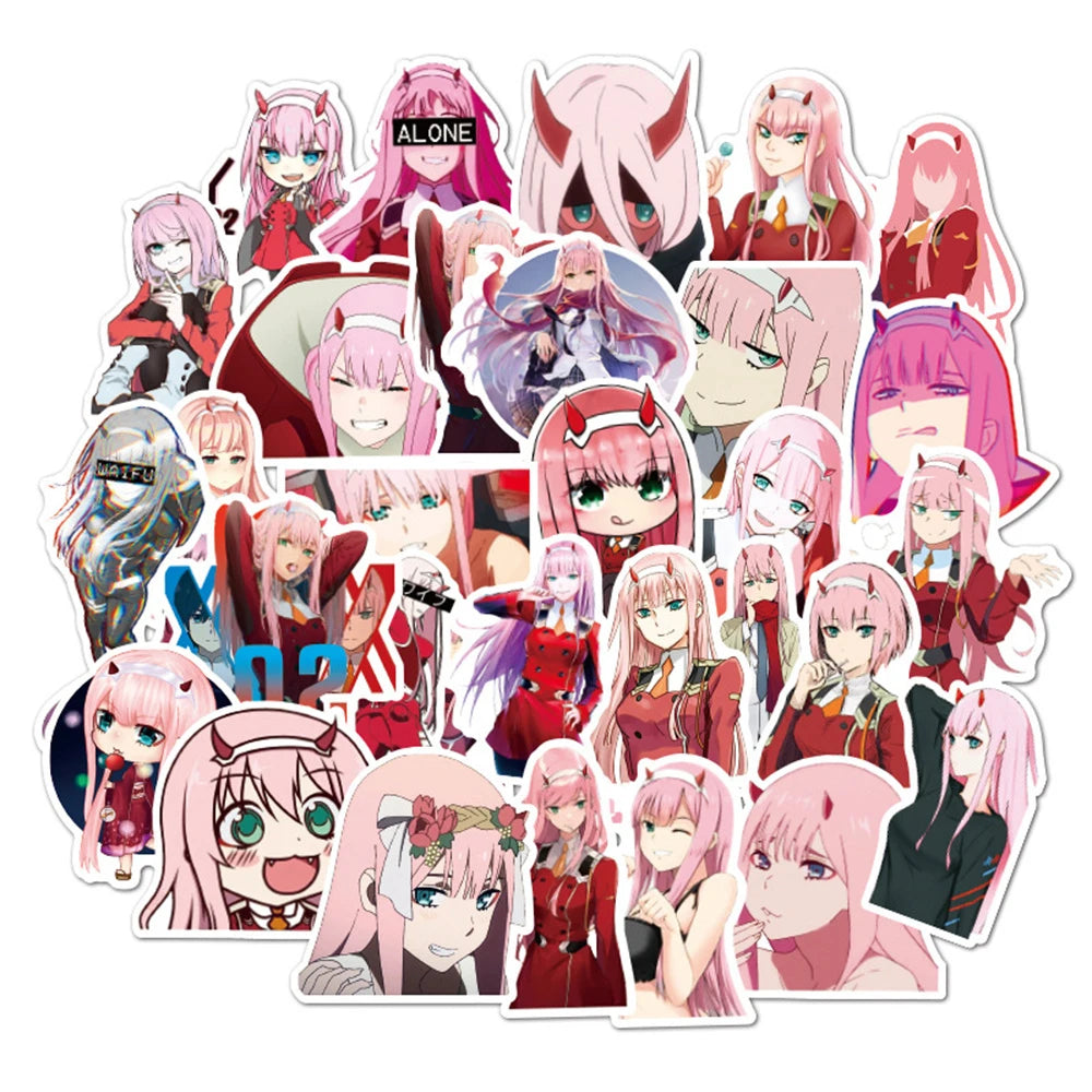 50PCSFranXX Ins Anime Graffiti Stickers Waterproof Trolley Case Stickers Notebook Stickers Car Stickers