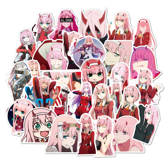50PCSFranXX Ins Anime Graffiti Stickers Waterproof Trolley Case Stickers Notebook Stickers Car Stickers