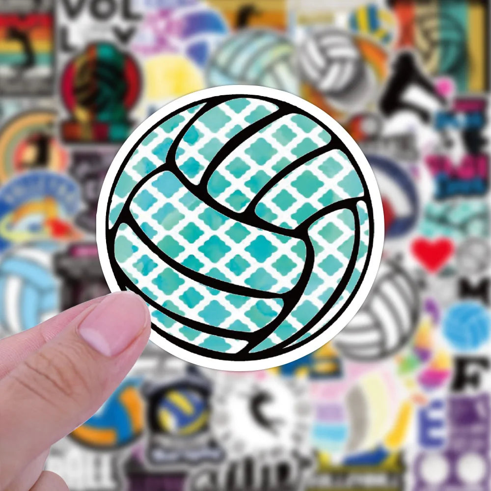 50PCS Art Illustration Popular Creative Cartoon Sports Volleyball Series Decorative Style Graffiti Stickers Personalised Fashion Creative DIY Exquisite Decorative Decals Suitable For Cups, Helmets, Skateboards Popular Stickers Toys