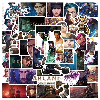 50PCS League of Legends Two Cities Battle Graffiti Stickers Luggage Notebook Handbook DIY Waterproof Sticker Toy