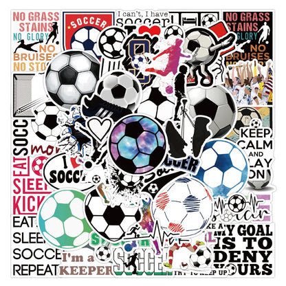 50PCS New Football Cartoon Personalized Graffiti Waterproof Sticker Notebook Refrigerator Stationery Box WaterCup