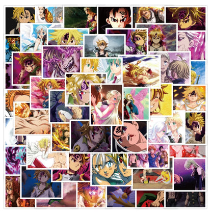 50PCS Personality Cartoon Anime Seven Deadly Sins Sticker Laptop Trunk Sliding Guitar Waterproof Decoration
