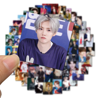 62PCS Popular Star Luhan Graffiti Stickers Personalized Creative Trend Decorative Stickers Suitcase Bike Skateboard Laptop Fashion Popular Decals Toys