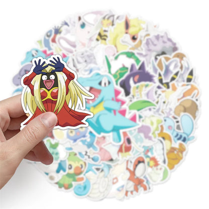 50PCS Pokemon Creative Graffiti Sticker Luggage Scooter Tablet PC Car Cartoon Decorative Sticker