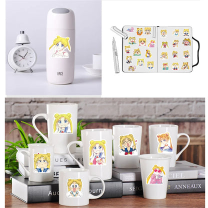 50PCS Moon Sailor Moon Doodle Laptop Guitar Motorcycle Luggage Skateboard Bike Waterproof Sticker