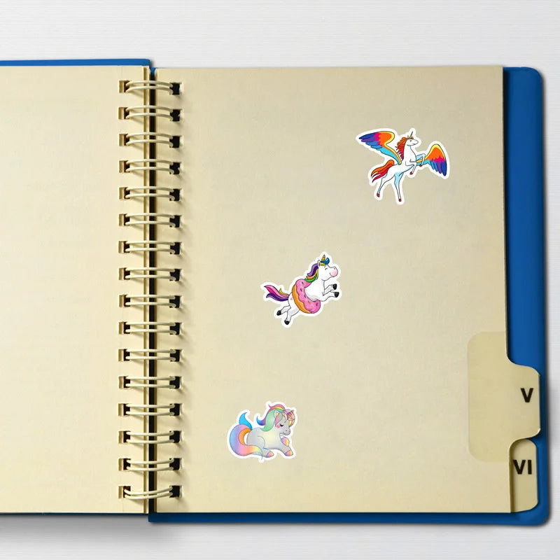 100PCS Cartoon Cute Unicorn Pony Stickers Luggage Suitcase Notebook Stickers Motorcycle Hand Account Stickers