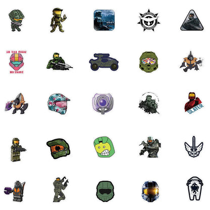 50PCS Shooting Game Halo Graffiti Waterproof Sticker Suitcase Notebook Refrigerator SkateboardStationeryBoxHelmet