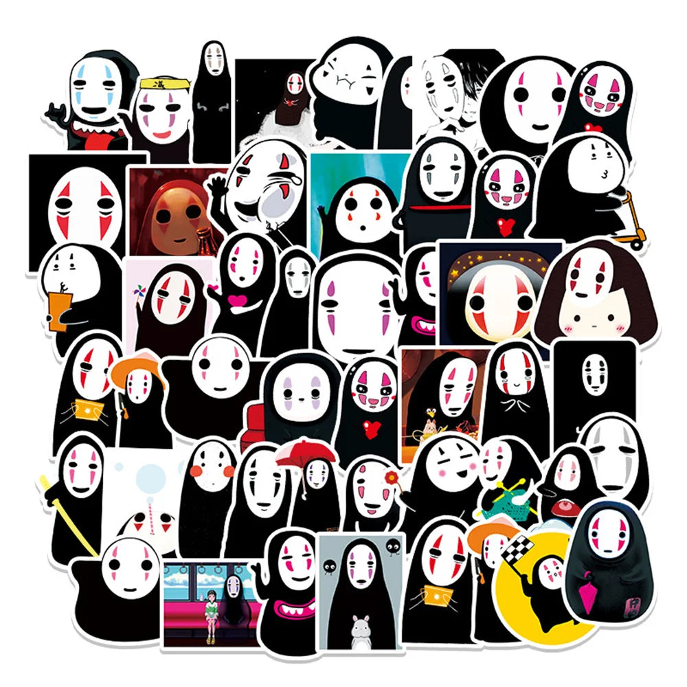 50PCS Cartoon Faceless Man Chihiro Personalized Decoration Graffiti Waterproof Sticker Suitcase Notebook WaterCup