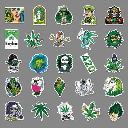 50PCS Cartoon Personality Spoof Green Graffiti Sticker Notebook Guitar Skateboard Mobile Phone Gift Toy Sticker