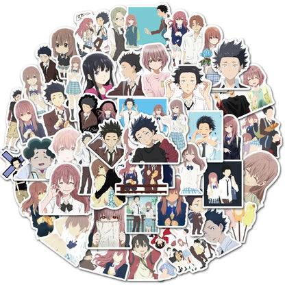 50PCS Art Illustration Popular Creative Cartoon Japanese Campus Anime Characters Series Decorative Style Graffiti Stickers Personality Fashion Creative DIY Exquisite Decorative Decals Suitable For Cups, Helmets, Skateboards Popular Stickers Toys