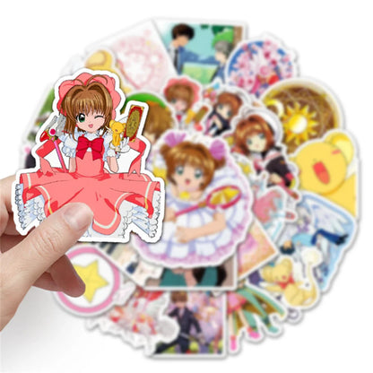 50 pieces of anime and cute Sakura graffiti stickers, personalized suitcases, notebooks, handbooks, computer decorations, waterproof sticker toys