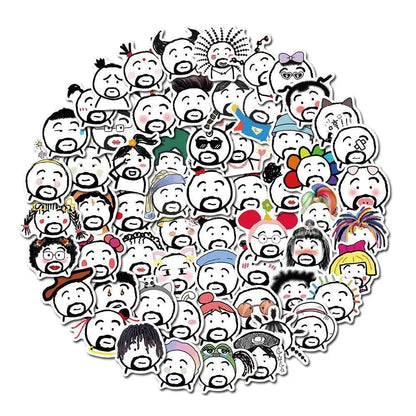 50PCS Funny Emotions Bag Dumb Dumb Stickers Notebook Luggage Mobile Phone Decoration Graffiti Stickers