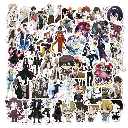 50PCS Japan Anime Bungou Stray Dog Skateboard Notebook Graffiti Luggage Waterproof Stickers Children's Toys