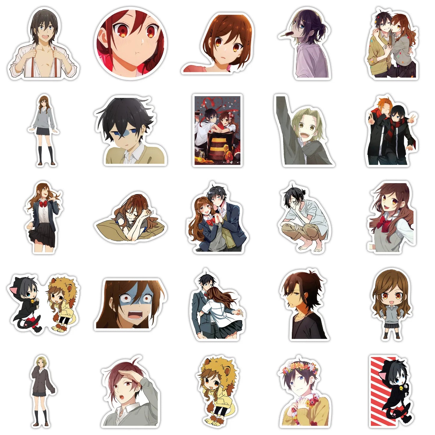 50PCS Anime Hori and Miyamura Graffiti Stickers Decorative Luggage Motorcycle Laptop Waterproof Stickers