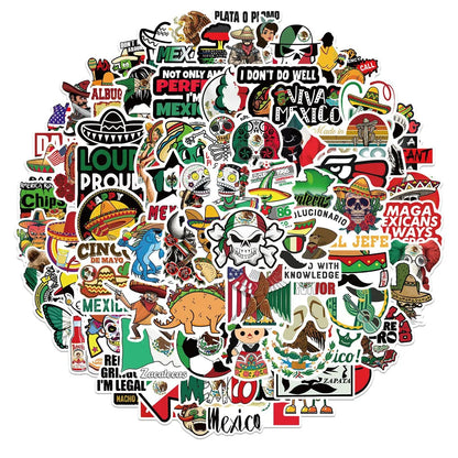 50PCS Mexican Style Waterproof Graffiti Sticker Suitcase Notebook Mobile Phone Refrigerator Children's Water Cup