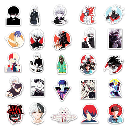 50PCS Anime Tokyo Ghoul Sticker Cool Guitar Skateboard Luggage Notebook Waterproof Helmet Graffiti Sticker