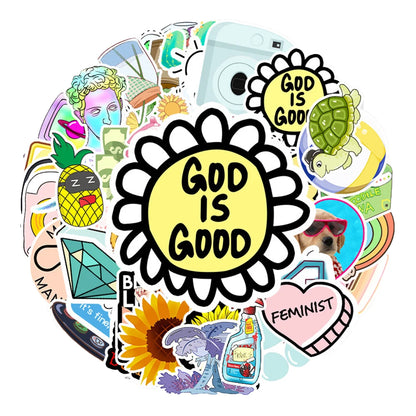 50PCS Graffiti Cartoon VSCO Wind Sticker Luggage Tablet Piano Waterproof Sticker Car Decoration Sticker