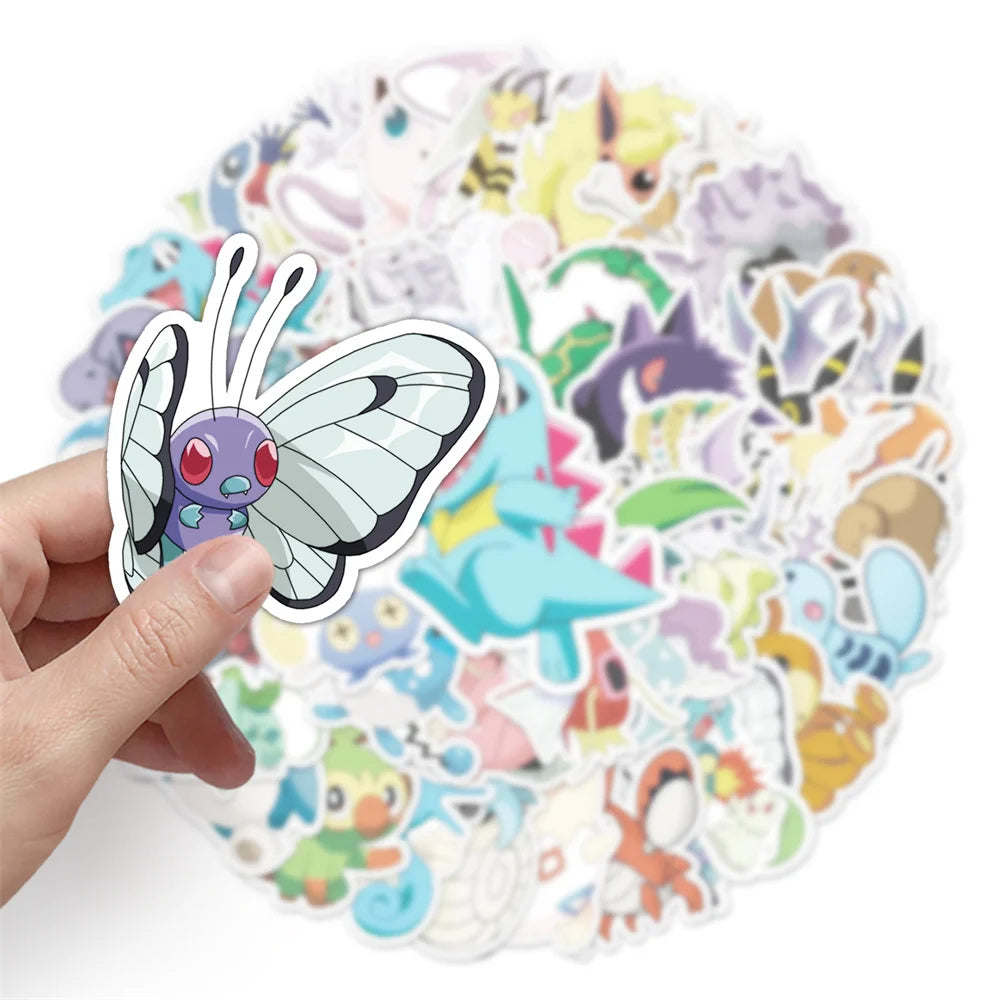 50PCS Pokemon Creative Graffiti Sticker Luggage Scooter Tablet PC Car Cartoon Decorative Sticker