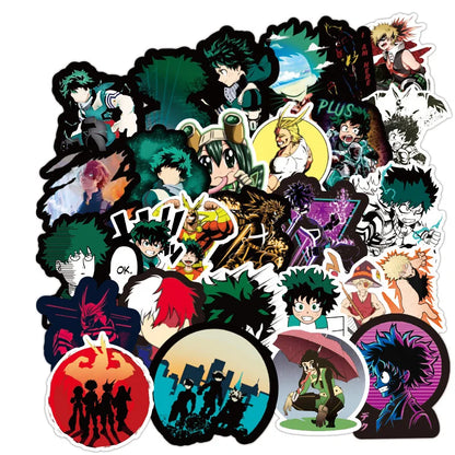 50PCS Cartoon My Hero Academy Sticker Trolley Case Bike Scooter Water Cup Waterproof Sticker