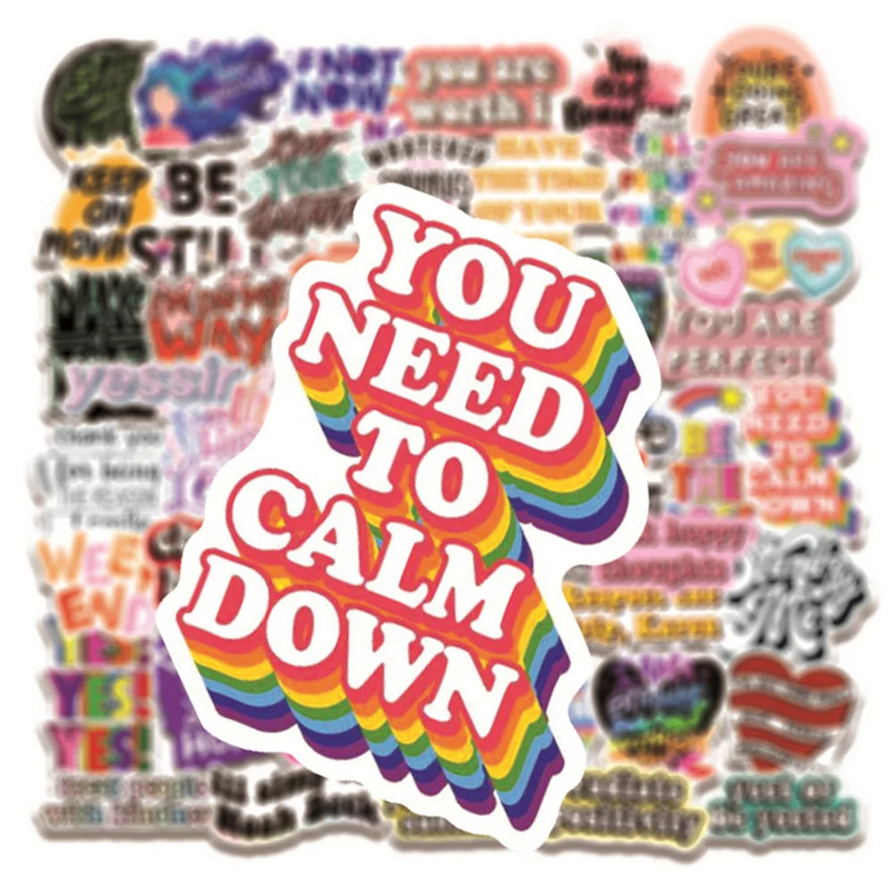 50PCS   Inspirational Classics Personality Graffiti Stickers Trolley Case Skateboard Refrigerator Laptop Sticker