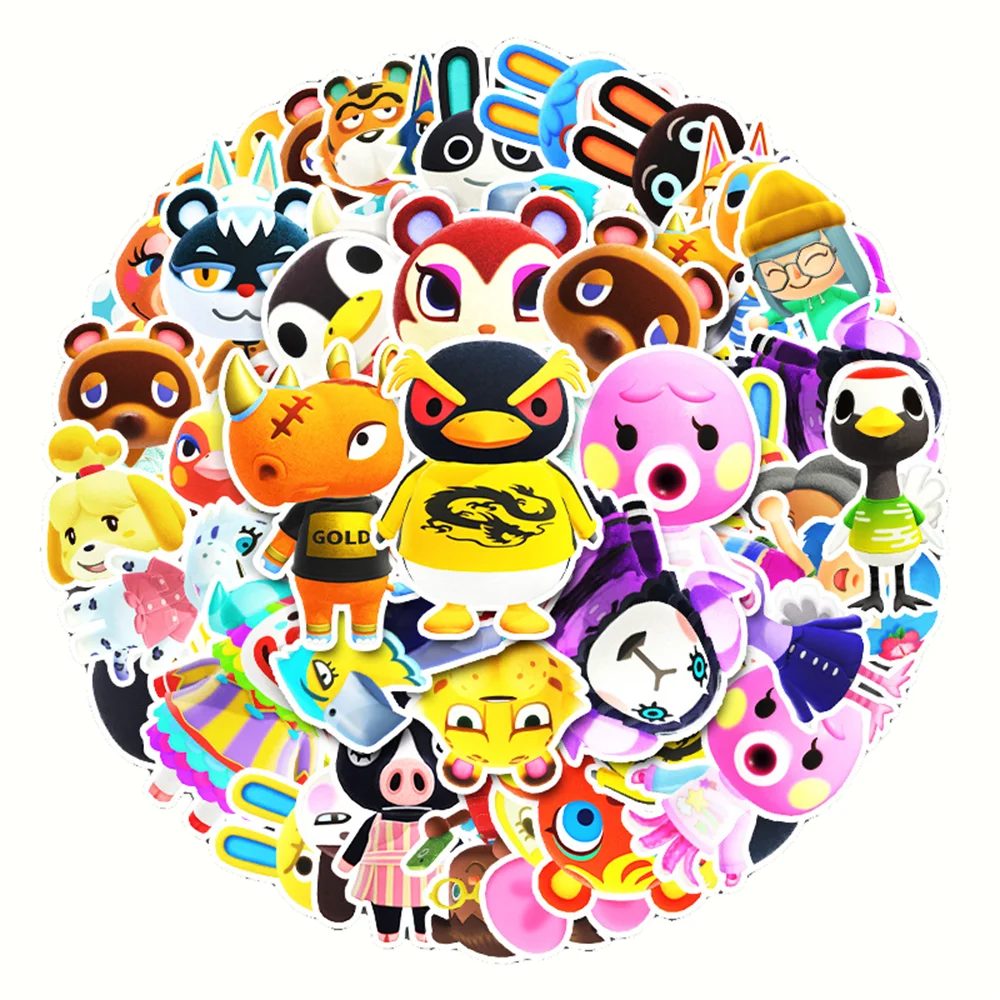 50PCS   Animal Crossing Club Cartoon Game Graffiti Waterproof Sticker Suitcase NotebookRefrigeratorSkateboardHelmet