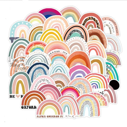 50PCS Colorful Rainbow Bridge Small Fresh Graffiti Stickers Luggage Mobile Phone Children Helmet Decoration Toys