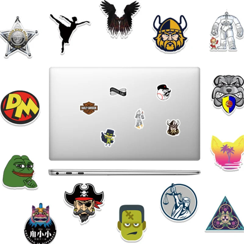 50 pieces of fashionable, alternative, trendy, rock - style graffiti stickers for laptop, suitcase, waterproof use, as well as guitar and helmet decoration