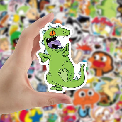 50pcs Classic 90s Cartoon Doodle Waterproof Skateboard Travel Suitcar Phone Laptop Luggage Cute Sticker
