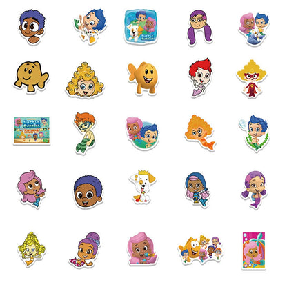 50PCS Cartoon Bubble Peacock Fish Graffiti Waterproof Sticker Suitcase Notebook Refrigerator Stationery BoxHelmet