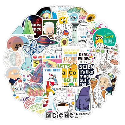 50PCS New Scientific Chemistry Laboratory Graffiti Sticker Waterproof  Suitcase Notebook Skateboard Refrigerator