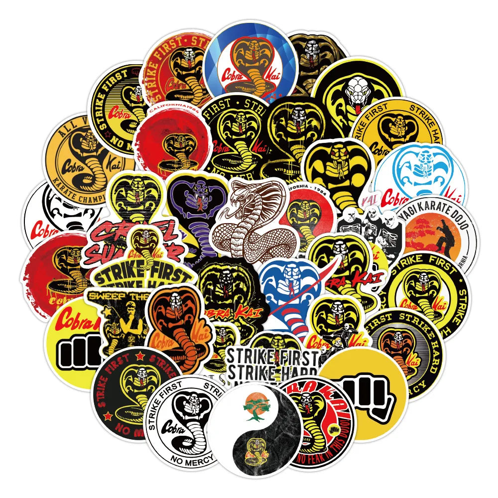 50PCS New Creative Cobra Graffiti Graffiti Waterproof Sticker Notebook Scooter Trolley Case Decorative Sticker