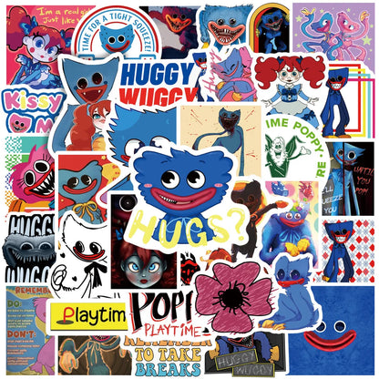 50PCS Art Illustration Pop Creative Cartoon Poppy Playtime Series Decorative Style Doodle Stickers Personalised Fashion Creative DIY Exquisite Decorative Decals Suitable For Mugs, Helmets, Skateboards Pop Stickers Toys