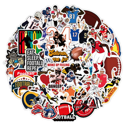 50pcs Football Football Graffiti Sticker Waterproof Luggage Compartment Notebook Scooter Water Cup Sticker Custom