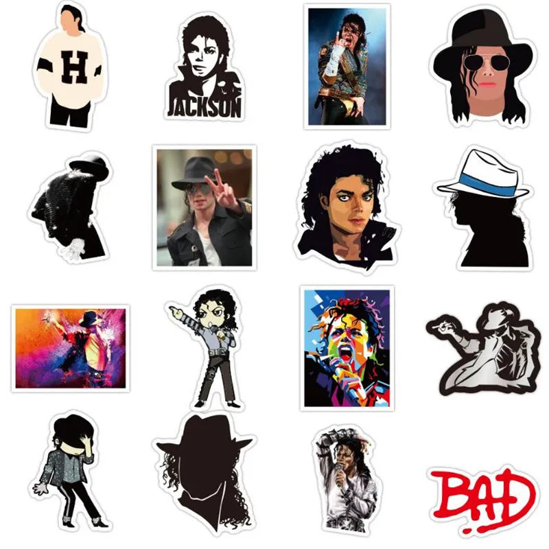 50PCS Jackson Dancing King Graffiti Notebook Helmet Computer Skateboard Guitar Waterproof Sticker Decoration