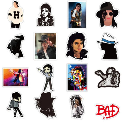 50PCS Jackson Dancing King Graffiti Notebook Helmet Computer Skateboard Guitar Waterproof Sticker Decoration