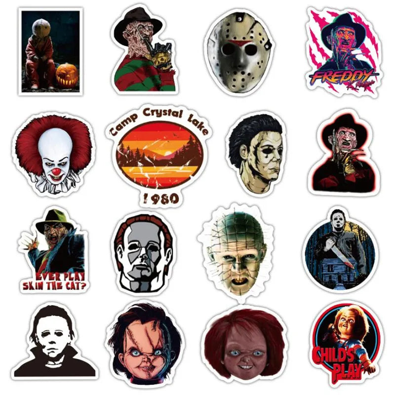 50PCS  BlackFriday Thriller Horror Character Graffiti Laptop Luggage Skateboard Guitar Waterproof Sticker