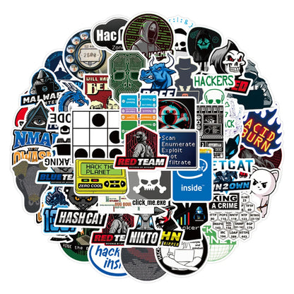 50PCS Hacker Graffiti Sticker Thermos Cup Luggage Car Battery Car Phone Sticker